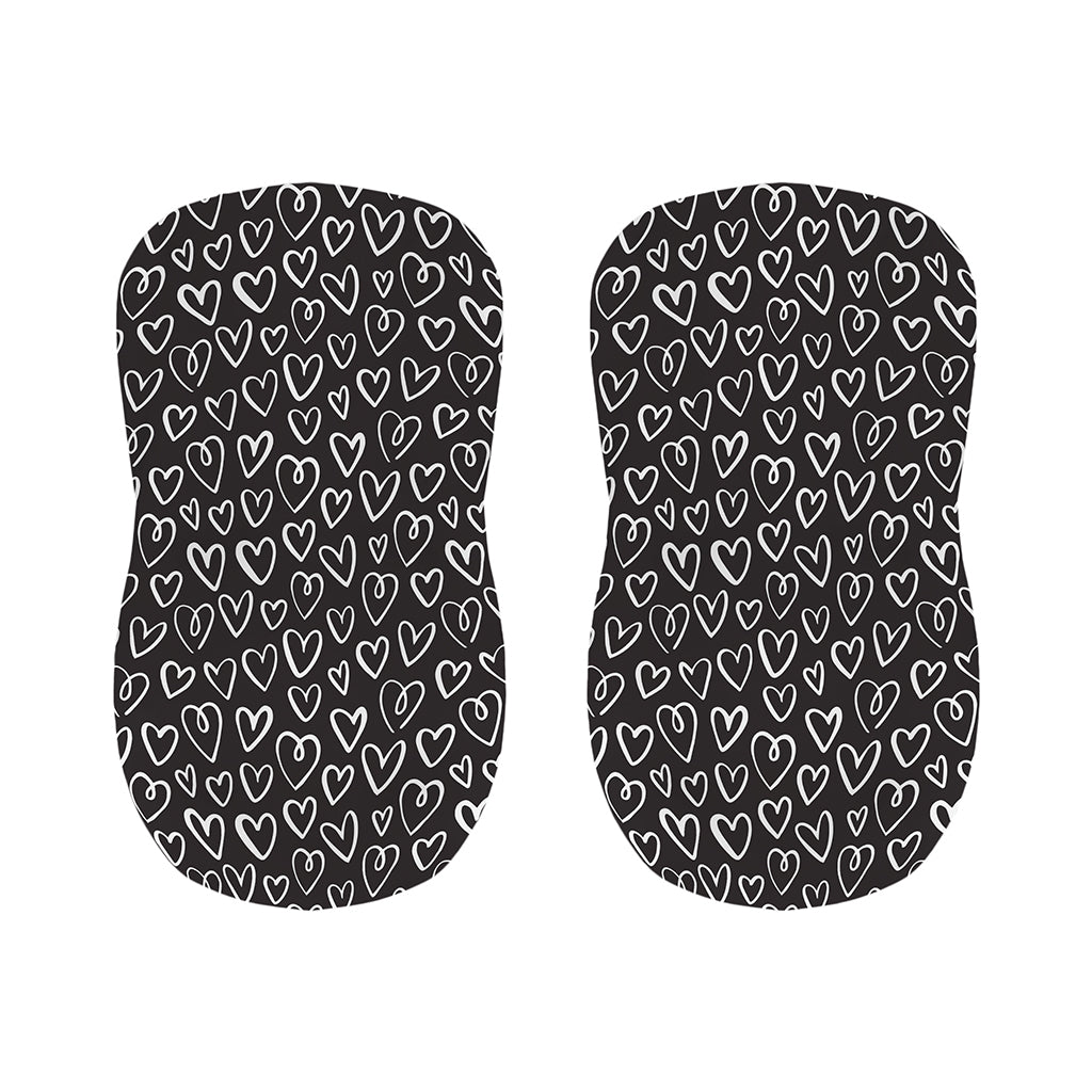 Cute Black And White Heart Pattern Print Bar Stool Covers