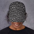 Cute Black And White Heart Pattern Print Baseball Cap