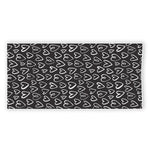 Cute Black And White Heart Pattern Print Beach Towel
