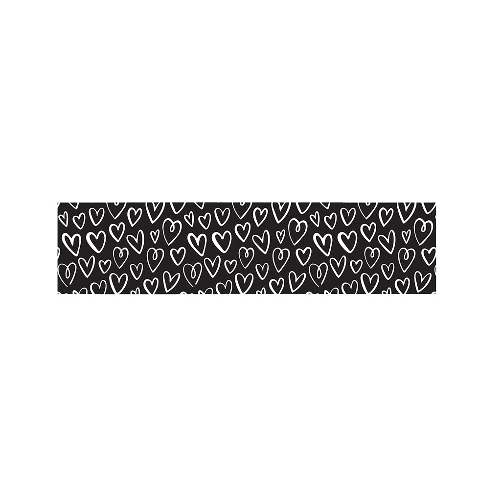 Cute Black And White Heart Pattern Print Bed Runner