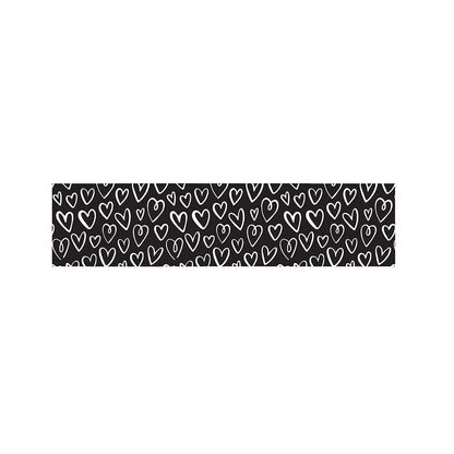 Cute Black And White Heart Pattern Print Bed Runner