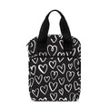 Cute Black And White Heart Pattern Print Bible Tote Bag