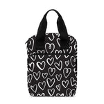 Cute Black And White Heart Pattern Print Bible Tote Bag
