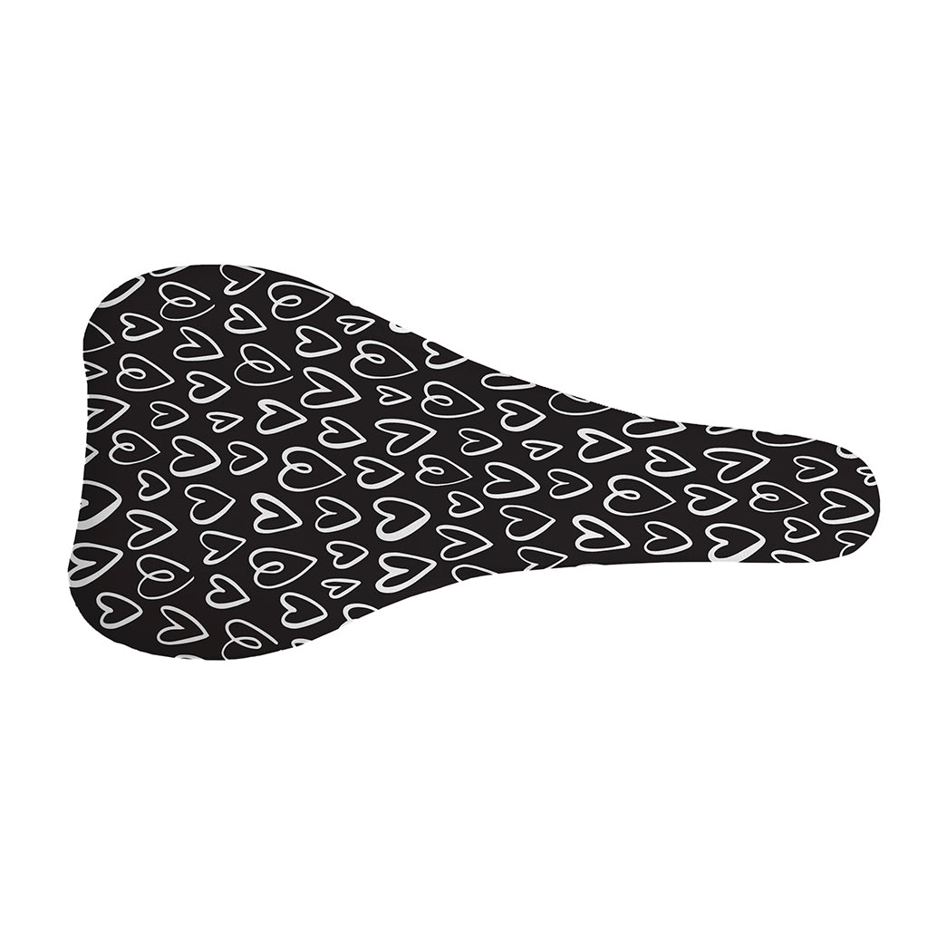 Cute Black And White Heart Pattern Print Bicycle Seat Cover
