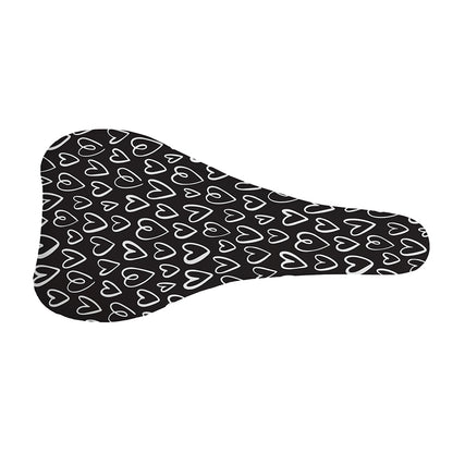 Cute Black And White Heart Pattern Print Bicycle Seat Cover