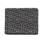 Cute Black And White Heart Pattern Print Bifold Wallet