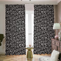 Cute Black And White Heart Pattern Print Dimout Pencil Pleat Curtains