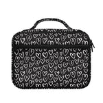 Cute Black And White Heart Pattern Print Briefcase Bible Bag