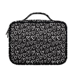 Cute Black And White Heart Pattern Print Briefcase Bible Bag