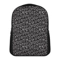 Cute Black And White Heart Pattern Print Casual Backpack