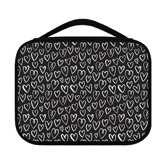 Cute Black And White Heart Pattern Print Classic Bible Case