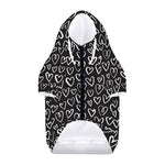 Cute Black And White Heart Pattern Print Dog Zip Up Hoodie