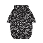Cute Black And White Heart Pattern Print Dog Zip Up Hoodie