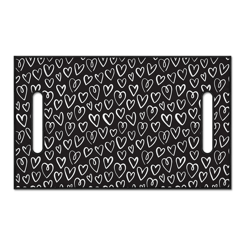 Cute Black And White Heart Pattern Print Golf Cart Seat Cover