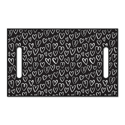 Cute Black And White Heart Pattern Print Golf Cart Seat Cover