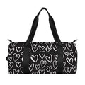 Cute Black And White Heart Pattern Print Gym Bag