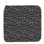 Cute Black And White Heart Pattern Print Hand Towel