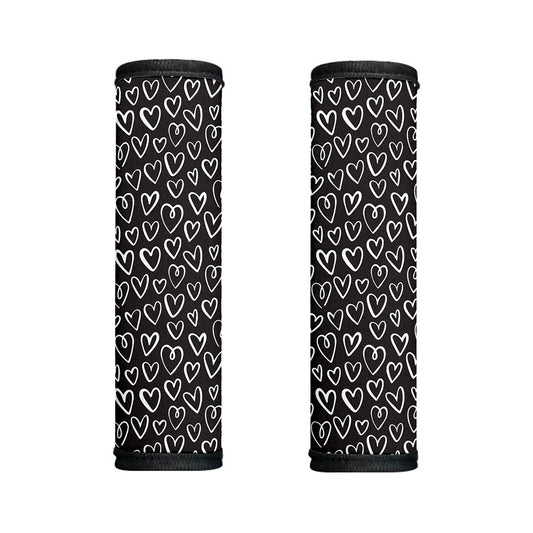 Cute Black And White Heart Pattern Print Handle Covers