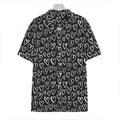 Cute Black And White Heart Pattern Print Hawaiian Shirt