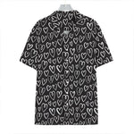 Cute Black And White Heart Pattern Print Hawaiian Shirt
