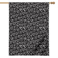 Cute Black And White Heart Pattern Print House Flag