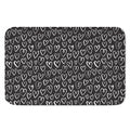 Cute Black And White Heart Pattern Print Indoor Door Mat