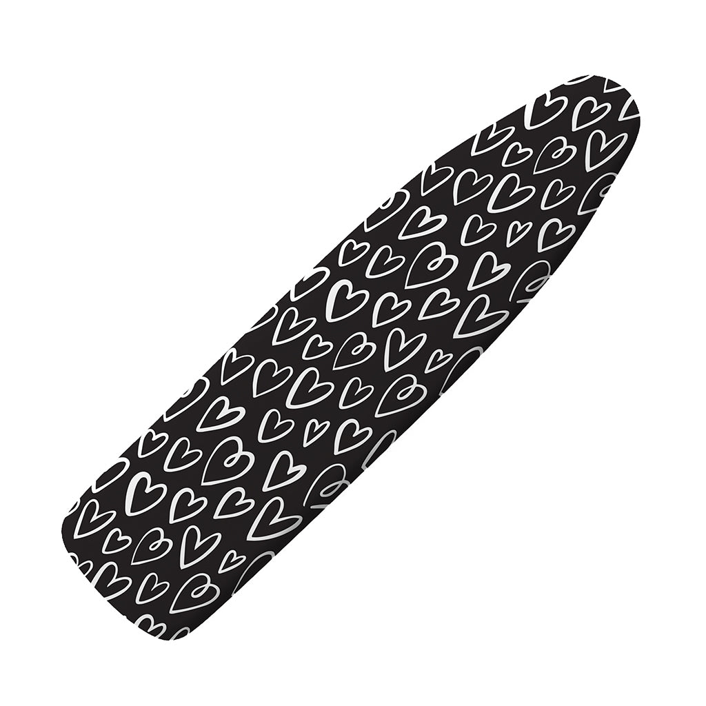 Cute Black And White Heart Pattern Print Ironing Board Cover