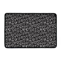 Cute Black And White Heart Pattern Print Kitchen Mat