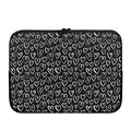 Cute Black And White Heart Pattern Print Laptop Sleeve