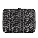 Cute Black And White Heart Pattern Print Laptop Sleeve
