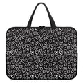 Cute Black And White Heart Pattern Print Laptop Sleeve With Handle