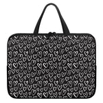 Cute Black And White Heart Pattern Print Laptop Sleeve With Handle
