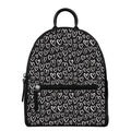 Cute Black And White Heart Pattern Print Leather Backpack