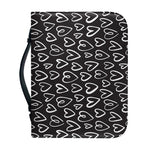 Cute Black And White Heart Pattern Print Leather Bible Cover