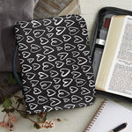 Cute Black And White Heart Pattern Print Leather Bible Cover