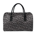 Cute Black And White Heart Pattern Print Leather Duffel Bag