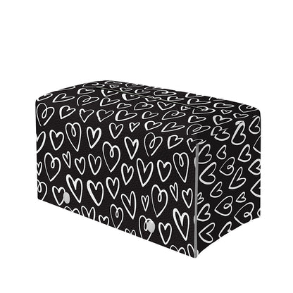 Cute Black And White Heart Pattern Print Leather Tissue Box Cover