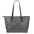 Cute Black And White Heart Pattern Print Leather Tote Bag With Zipper