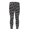 Cute Black And White Heart Pattern Print Men's Leggings