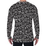 Cute Black And White Heart Pattern Print Men's Long Sleeve T-Shirt