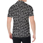 Cute Black And White Heart Pattern Print Men's Shirt