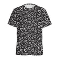Cute Black And White Heart Pattern Print Men's Athletic T-Shirt