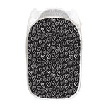 Cute Black And White Heart Pattern Print Mesh Laundry Hamper