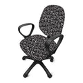 Cute Black And White Heart Pattern Print Office Chair Cover