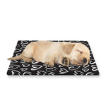 Cute Black And White Heart Pattern Print Pet Cooling Mat Cover
