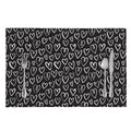 Cute Black And White Heart Pattern Print Placemat