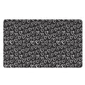 Cute Black And White Heart Pattern Print Polyester Doormat