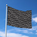 Cute Black And White Heart Pattern Print Polyester Flag