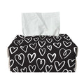 Cute Black And White Heart Pattern Print Rectangle Tissue Box Cover