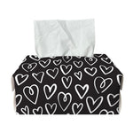 Cute Black And White Heart Pattern Print Rectangle Tissue Box Cover